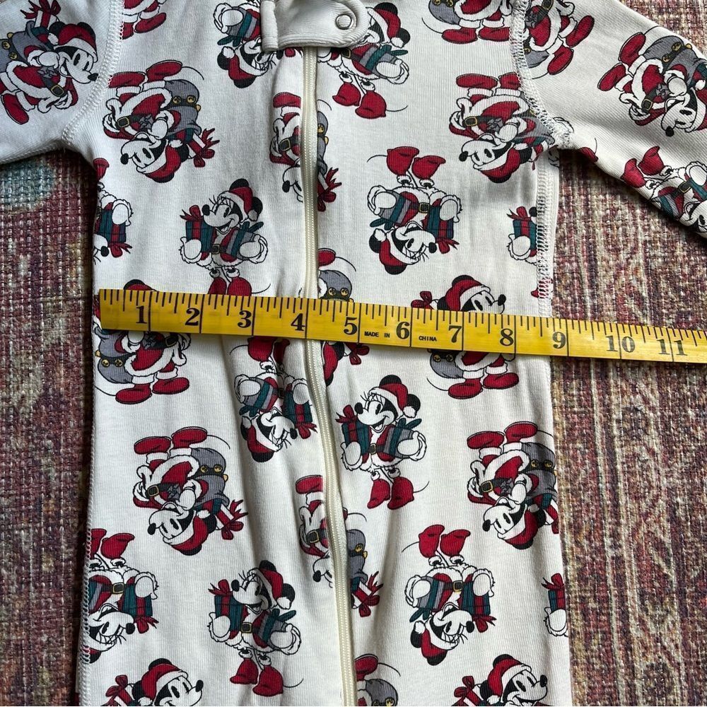 Hanna Andersson x Disney Mickey Mouse Christmas Santa Print One Piece Pajama 3T - Picture 8 of 8